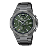 Edifice Men's Watch Analog Green Dial with Grey Stainless Steel Band, EFV-640DC-3AVUDF